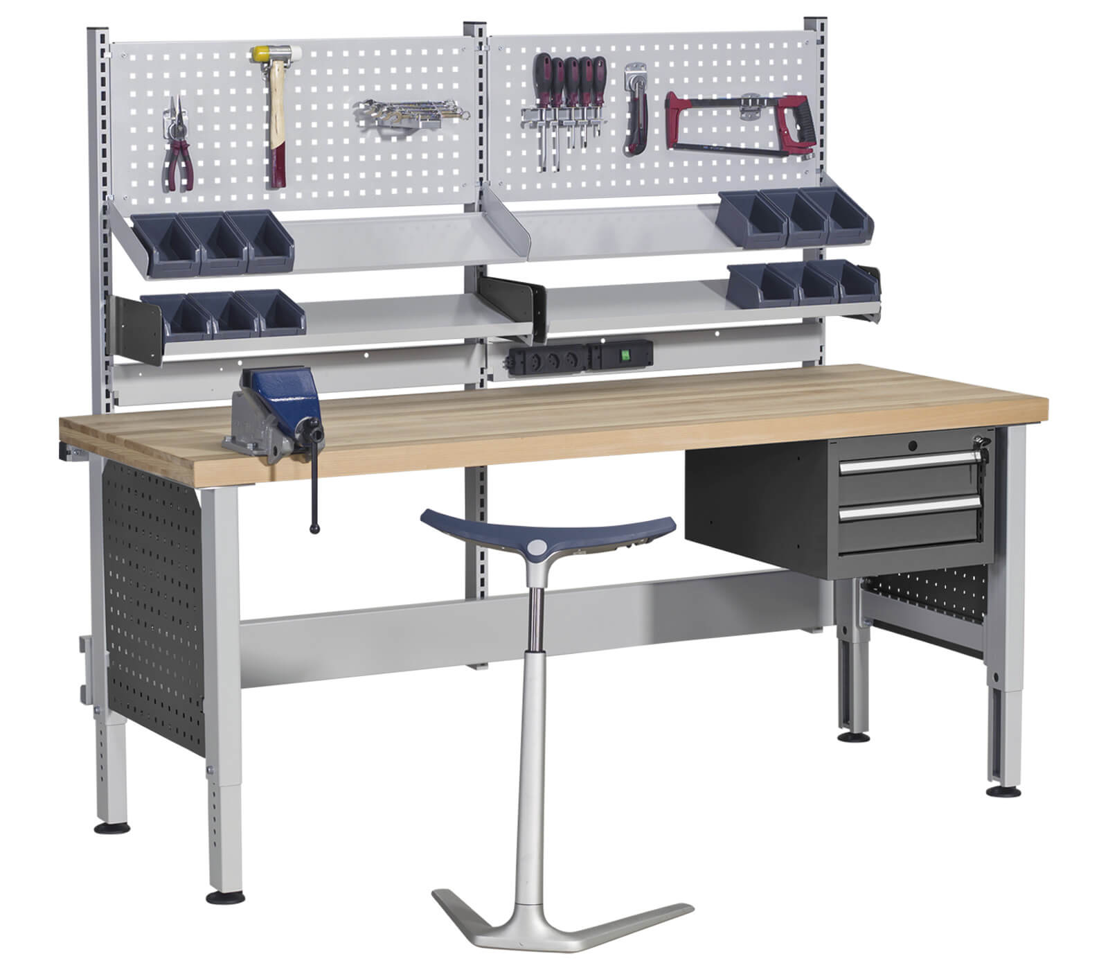 ERGO-Forte montagetafel met massief werkblad