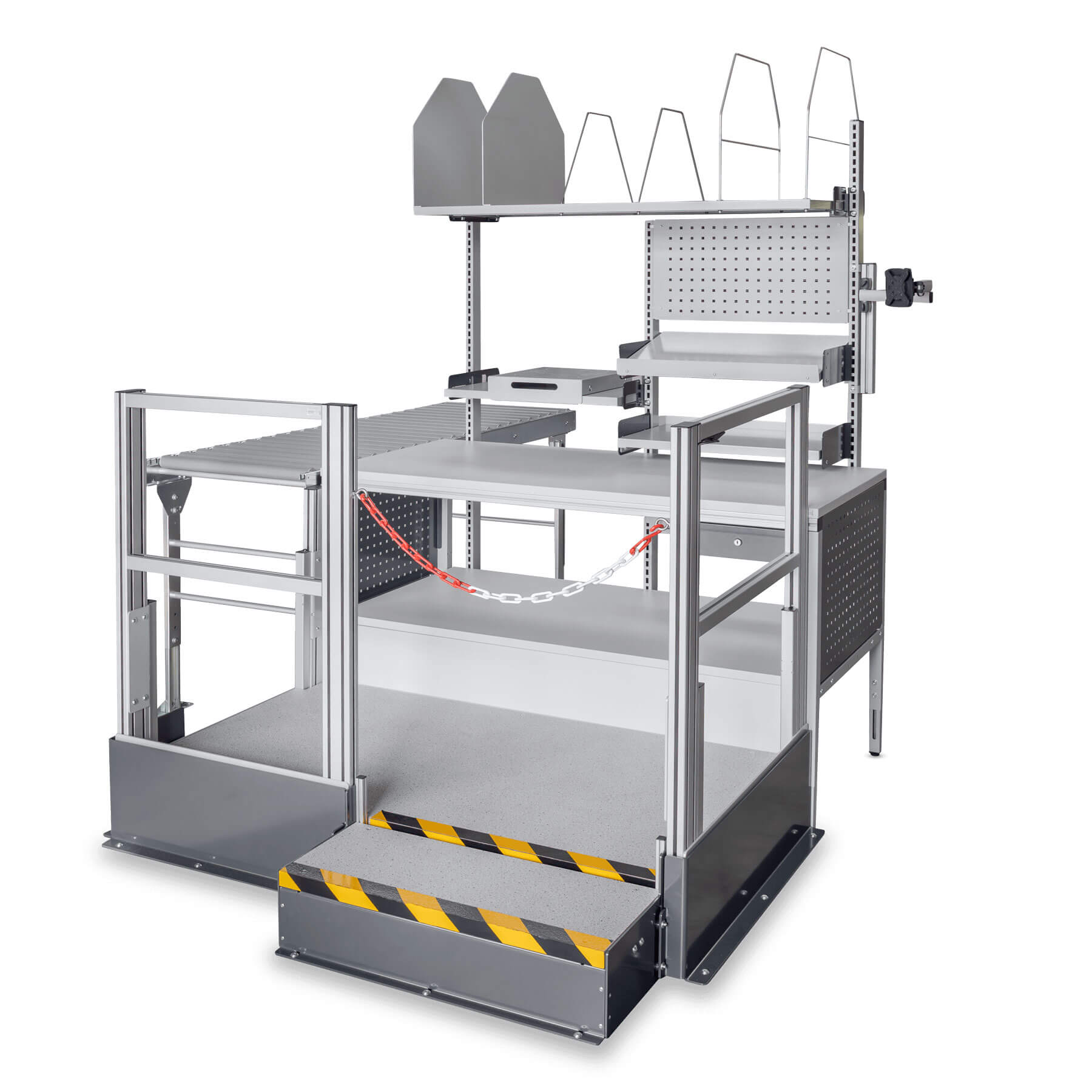 ERGO-line Hubpodest mit Rollenbahn